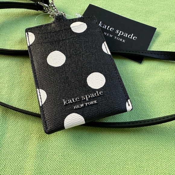 KATE SPADE MORGAN SUNSHINE DOT LANYARD:NWT BLACK/MULTI - Picture 3 of 7